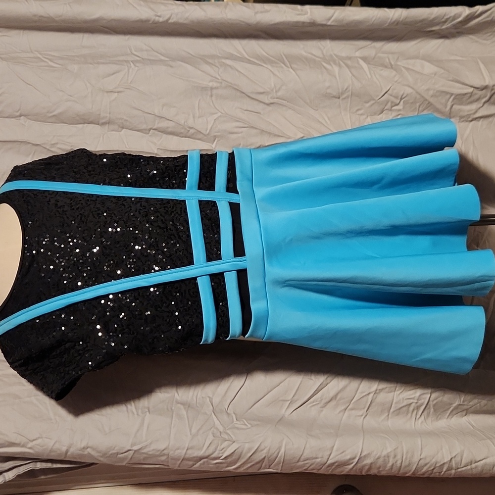 Sparkling Black and Blue Dance Costume